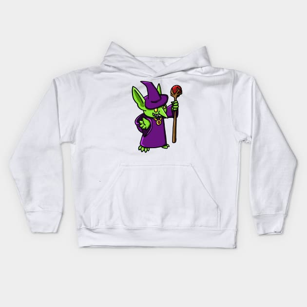 DnD Goblin Wizard Kids Hoodie by SugarDrake